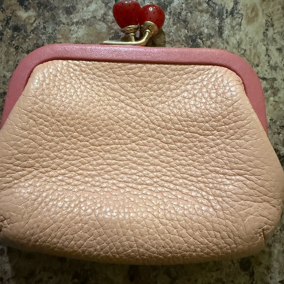Coach Pink and Tan Wristlet Coin pouch - Picture 2 of 5